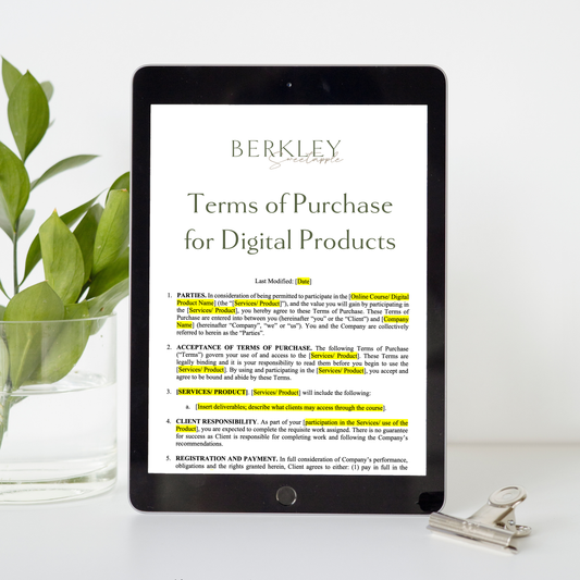 Terms of Purchase for Digital Products